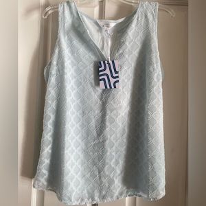 Market and Spruce Textured Tank Light Blue Large